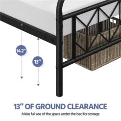 Yaheetech Full Size Vintage Metal Bed Frame With Headboard, Black -Furniture GUEST 15a88e8f b22e 4436 969b 9db991243e4b