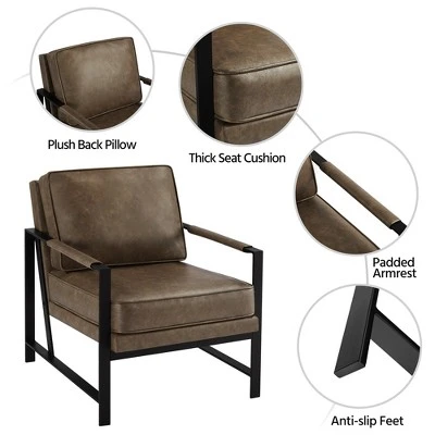 Yaheetech Retro Upholstered Accent Chair Arm Chair 3 Yaheetech Retro Upholstered Accent Chair Arm Chair - Image 3