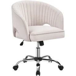 Yaheetech Rolling Office Chair Armchair With Tufted Barrel -Furniture GUEST 15cd594d 54b1 4677 8364 82e791ff94d7