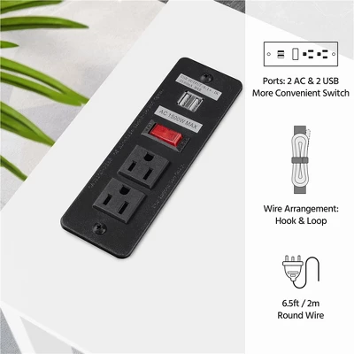 Yaheetech 2-Tier Sofa Table With Outlet For Hallway/Living Room/Corridor 4 Yaheetech 2-Tier Sofa Table With Outlet For Hallway/Living Room/Corridor - Image 4