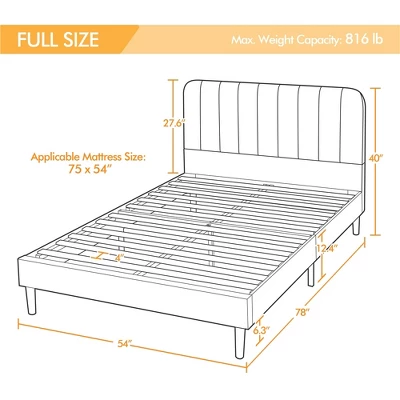 Yaheetech Upholstered Platform Bed Frame With Square Tufted Fabric Headboard 2 Yaheetech Upholstered Platform Bed Frame With Square Tufted Fabric Headboard - Image 2