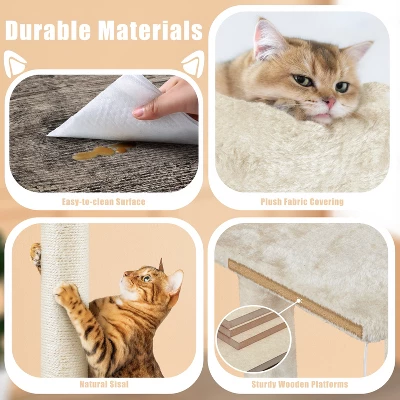 Yaheetech Wooden Litter Box Enclosure With Cat Tree Tower 4 Yaheetech Wooden Litter Box Enclosure With Cat Tree Tower - Image 4