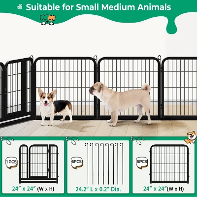 Yaheetech 6 Panels Dog Playpen Panels Metal Pet Playpen, Black 4 Yaheetech 6 Panels Dog Playpen Panels Metal Pet Playpen, Black - Image 4