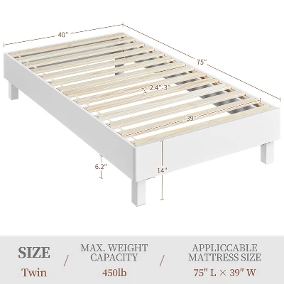 Yaheetech Wooden Bed Frame With Wood Slat Support 2 Yaheetech Wooden Bed Frame With Wood Slat Support - Image 2