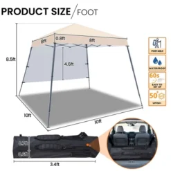 Yaheetech 10x10ft Pop-Up Canopy With Sun Shade Wall Backpack Bag For Camping -Furniture GUEST 1aa62366 fc60 4b49 86ff b3b8e9552690
