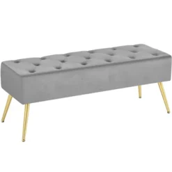 Yaheetech Modern Upholstered Button-Tufted Ottoman Footstool Bench For Bedroom -Furniture GUEST 1ac3a505 af95 4c26 8e2c 90074f35874a