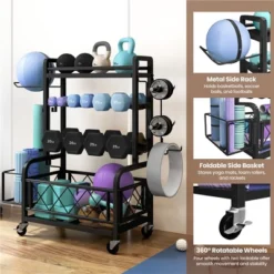 Yaheetech Portable Dumbbell Rack With Hooks For Dumbbells, Kettlebells, Black 9 Yaheetech Portable Dumbbell Rack With Hooks For Dumbbells, Kettlebells, Black -Furniture GUEST 1aed69d9 e551 4a32 a78f 0a4e8893296d