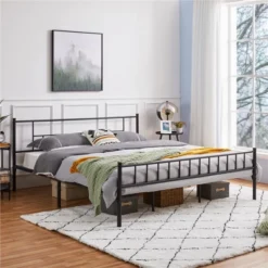 Yaheetech Basic Metal Bed Frame With Headboard And Footboard