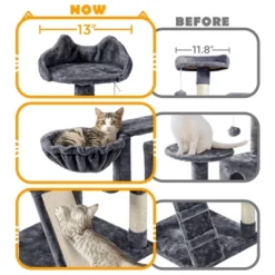 Yaheetech 57"H Plush Cat Tree Condo For Kittens/Small Cats -Furniture GUEST 1c1b0904 de85 4298 9950 ec7d85ac1a8b