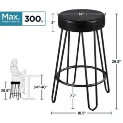 Yaheetech Set Of 2 Faux Leather Round Backless Counter Stools -Furniture GUEST 1c2a9296 e397 4bcf aa58 15a6bda4f827