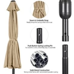 Yaheetech 9ft Outdoor Umbrella With Push Button Tilt And Crank -Furniture GUEST 1c3dea57 d3b3 407c 9129 183f19a6a360