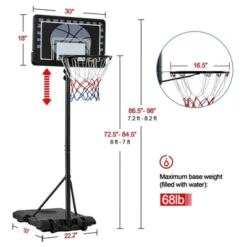 Yaheetech Portable Basketball Hoop For 4 To 10-Year-Old Kids