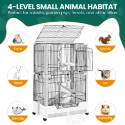 Yaheetech 4-Level Rolling Rabbit Cage With Platforms And Ramps, Chinchillas Gray -Furniture GUEST 1c7687ea bd9d 427c 9820 954d7b04f9f9