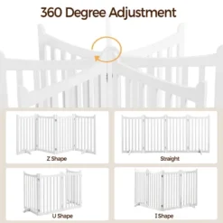 Yaheetech 36inch Freestanding Wooden Fence Foldable Pet Gate -Furniture GUEST 1cb6264b 6967 44eb a6ed af7eb0e758a7