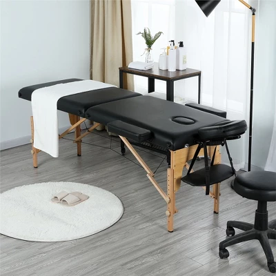 Yaheetech Adjustable Massage Bed 2 Sections Folding Massage Table Black 1 Yaheetech Adjustable Massage Bed 2 Sections Folding Massage Table Black