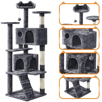Yaheetech 61.5"H Cat Tree With 2 Condos For Kittens Small Cats 3 Yaheetech 61.5"H Cat Tree With 2 Condos For Kittens Small Cats - Image 3