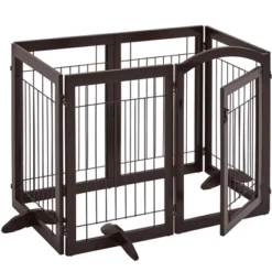 Yaheetech 32″ H Pet Gate With Wood And Wire For Doorway -Furniture GUEST 1dc84b25 c990 4576 985e f2419fb9a495
