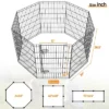 Yaheetech 8 Panel Metal Pet Playpen Dog Exercise Pen Fence, Black