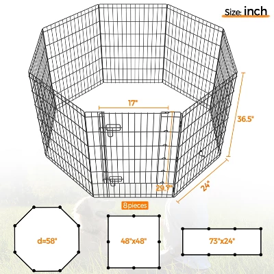 Yaheetech 8 Panel Metal Pet Playpen Dog Exercise Pen Fence, Black 1 Yaheetech 8 Panel Metal Pet Playpen Dog Exercise Pen Fence, Black