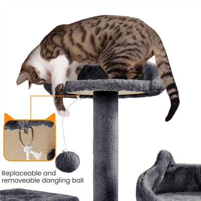 Yaheetech 72″ Height Cat Tree Cat Condos For Small/Medium Cats Dark Gray 5 Yaheetech 72″ Height Cat Tree Cat Condos For Small/Medium Cats Dark Gray - Image 5