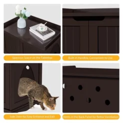 Yaheetech Large Cat Litter Box Enclosures Wooden Storage Side Table -Furniture GUEST 1e839c72 e729 4c03 8115 3e5af61da783