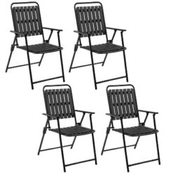 Yaheetech 4pcs Outdoor/ Indoor Foldable Plastic Slatted Folding Dining Chairs With Metal Frame For Garden, Patio, Porch, Balcony -Furniture GUEST 1efe2d6d d6ea 462b 9ea0 19346d45e86d