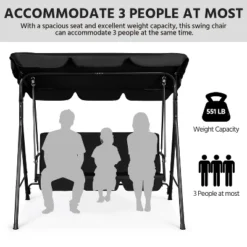 Yaheetech 3-Seat Outdoor Patio Swing Chair -Furniture GUEST 1f1b9099 73cd 43ec b987 6194a7ae084f