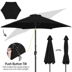 Yaheetech 9FT Patio Umbrella Market Umbrella With Button Tilt And Crank -Furniture GUEST 1fa0aa1f 462a 4ab0 97b4 485e74f0f59d