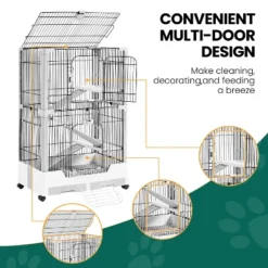 Yaheetech 4-Level Rolling Rabbit Cage With Platforms And Ramps, Chinchillas Gray -Furniture GUEST 1ff5d802 5866 41bb afe6 61fbbe5926ab