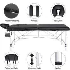 Yaheetech Portable Aluminum Massage Tables Black 9 Yaheetech Portable Aluminum Massage Tables Black -Furniture GUEST 2079d5b1 709b 41bd b1dd e8d023c9219c