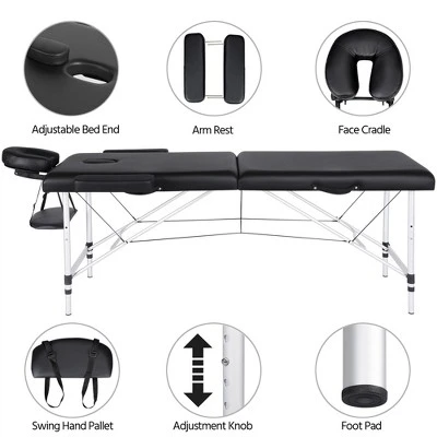 Yaheetech Portable Aluminum Massage Tables Black 3 Yaheetech Portable Aluminum Massage Tables Black - Image 3