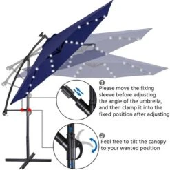 Yaheetech 10 Ft Patio Offset Umbrella With Crank & Cross Base -Furniture GUEST 21db046c 8a43 4825 8aa7 a2b325d7ab86