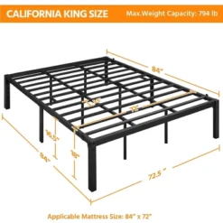 Yaheetech Metal Platform Bed Frame With Heavy Duty Steel Slat Support -Furniture GUEST 2205c2f6 7284 4e12 808a b934a99dbe76