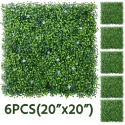 Yaheetech Pack Of 6 Faux Ivy Artificial Boxwood Panels Green -Furniture GUEST 223ca1bc 2e8f 4a84 94f4 5979f16c6e90