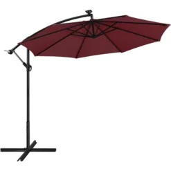 Yaheetech 10 Ft Patio Offset Umbrella With Crank & Cross Base -Furniture GUEST 22a9b317 d4a3 4a3b a214 49e4c13384e0