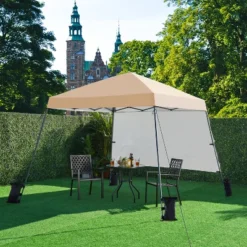 Yaheetech 10x10ft Pop-Up Canopy With Sun Shade Wall Backpack Bag For Camping