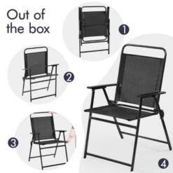 Yaheetech Set Of 2 Outdoor Foldable Dining Chairs With Backrest And Armrests -Furniture GUEST 23faf0c6 797d 4b96 bd8f a451519faa04