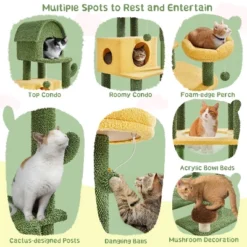Yaheetech 68.5inch Oasis-themed Cat Tree Cat Tower, Green -Furniture GUEST 24773b8b 5ff7 4cc6 8b8e 58f171b275b1