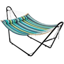 Yaheetech Padded Hammock With Universal Steel Stand For Outdoor Balconies, Porches, Patios -Furniture GUEST 24becda2 fa60 448a aacf 1e4a7821a402