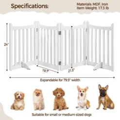 Yaheetech Wooden Pet Gate Pet Puppy Fence, White -Furniture GUEST 25036c6e 6746 421e 9d5c 9fa9259cc82e