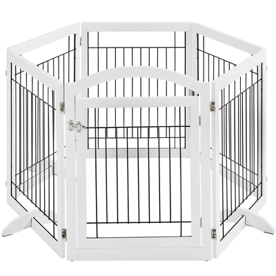 Yaheetech 34" Height Tall Pet Gate With Wood And Wire For Doorway 9 Yaheetech 34" Height Tall Pet Gate With Wood And Wire For Doorway - Image 9