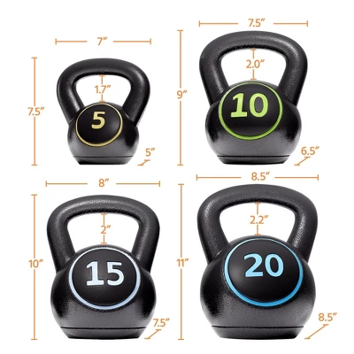 Yaheetech 50lbs Kettlebell Set For Home Gym Fitness Black 2 Yaheetech 50lbs Kettlebell Set For Home Gym Fitness Black - Image 2