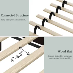 Yaheetech Farmhouse Wooden Bedframe -Furniture GUEST 26dbf386 4721 4b22 9c3f b4666786a364