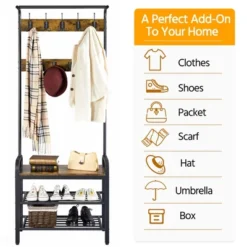 Yaheetech 72" H Industrial Hall Tree With Shoe Storage -Furniture GUEST 27023cad 5cb5 416a 9fa1 59e348e4608b