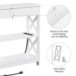 Yaheetech Wooden Console Table Entryway Table With Power Outlet -Furniture GUEST 27417967 919c 45da 9021 fd20d6ae5626