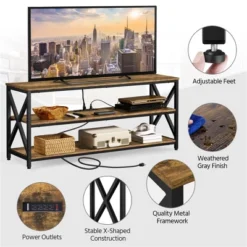 Yaheetech 55 Inch Industrial TV Stand 3-Layer TV Shelf -Furniture GUEST 282e3c4f 7a53 4b63 85ed 6b1365b0217b