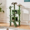 Yaheetech 54.5" H Cat Tree Cat Tower With Natural Sisal For Small- To Medium-sized Cats Green/Brown