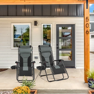 Yaheetech 2pcs 26in Padded Outdoor Zero Gravity Chair 1 Yaheetech 2pcs 26in Padded Outdoor Zero Gravity Chair