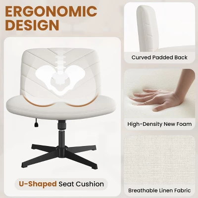 Yaheetech Fabric Swivel Desk Chair Office Chair For Home Office 3 Yaheetech Fabric Swivel Desk Chair Office Chair For Home Office - Image 3