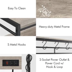 Yaheetech 4-tier 64" H Kitchen Baker's Rack With Power Outlet, Gray 8 Yaheetech 4-tier 64" H Kitchen Baker's Rack With Power Outlet, Gray -Furniture GUEST 2baf5317 8767 46a4 a714 c2266e311b22